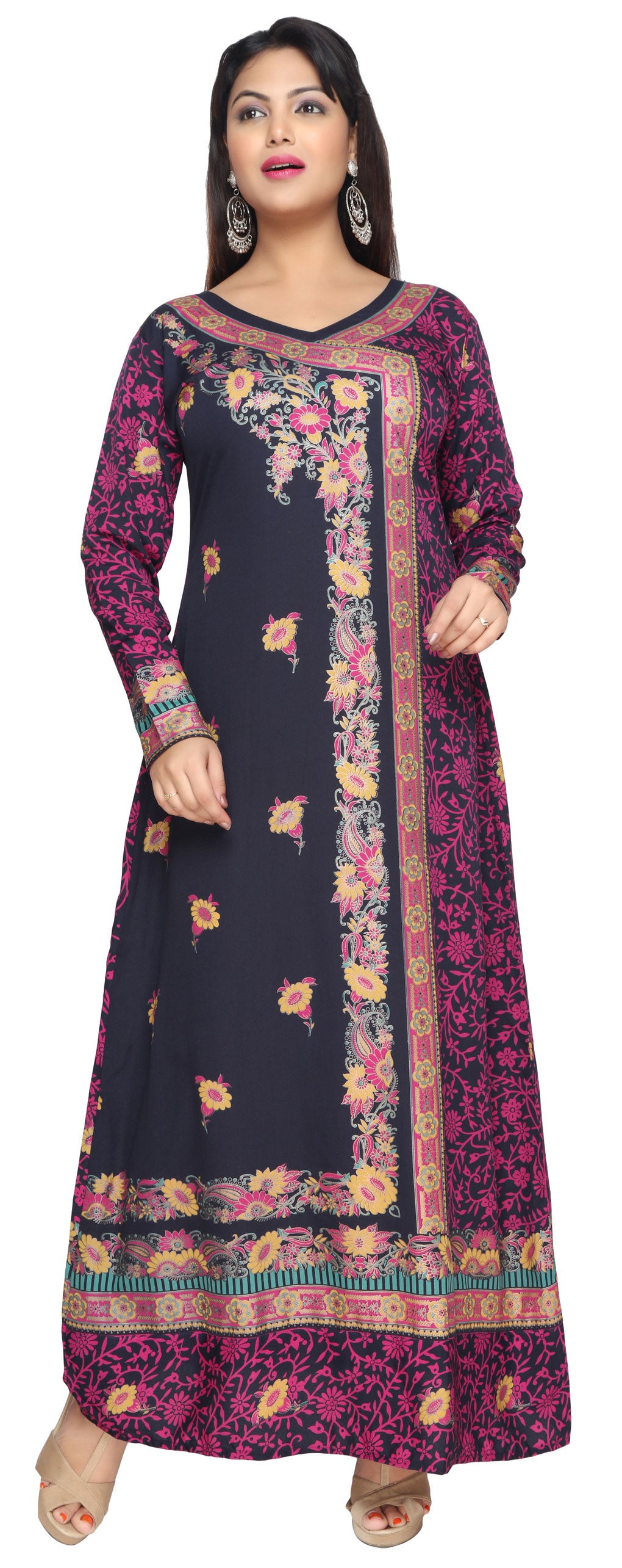 Evening Dress Printed Womens Long Caftan Maple Clothing Inc. Evening Dress Printed Womens Long Caftan Maple Clothing Inc.