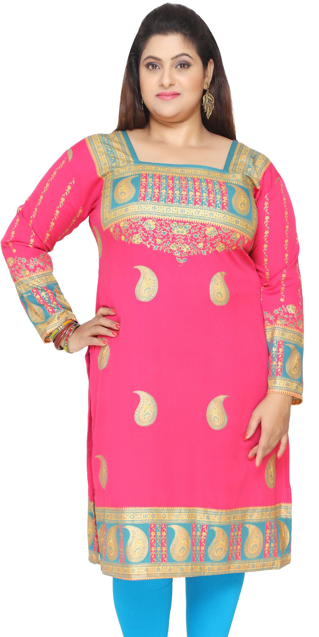 India Tunic Long Top Kurti Womens Plus Size Indian Clothes – Maple Clothing  Inc