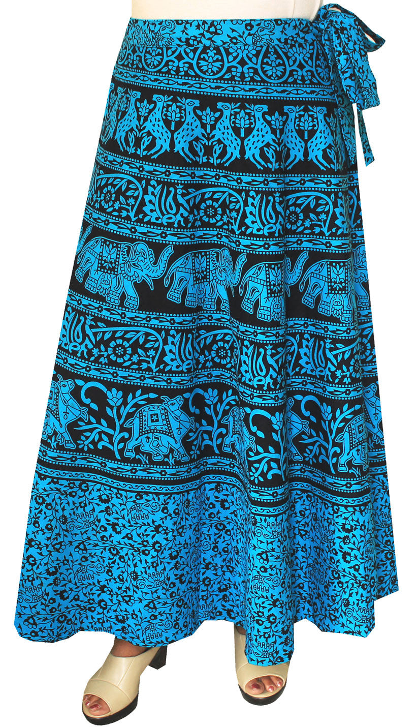 Printed Long Cotton Wrap Skirt India Women – Maple Clothing Inc.