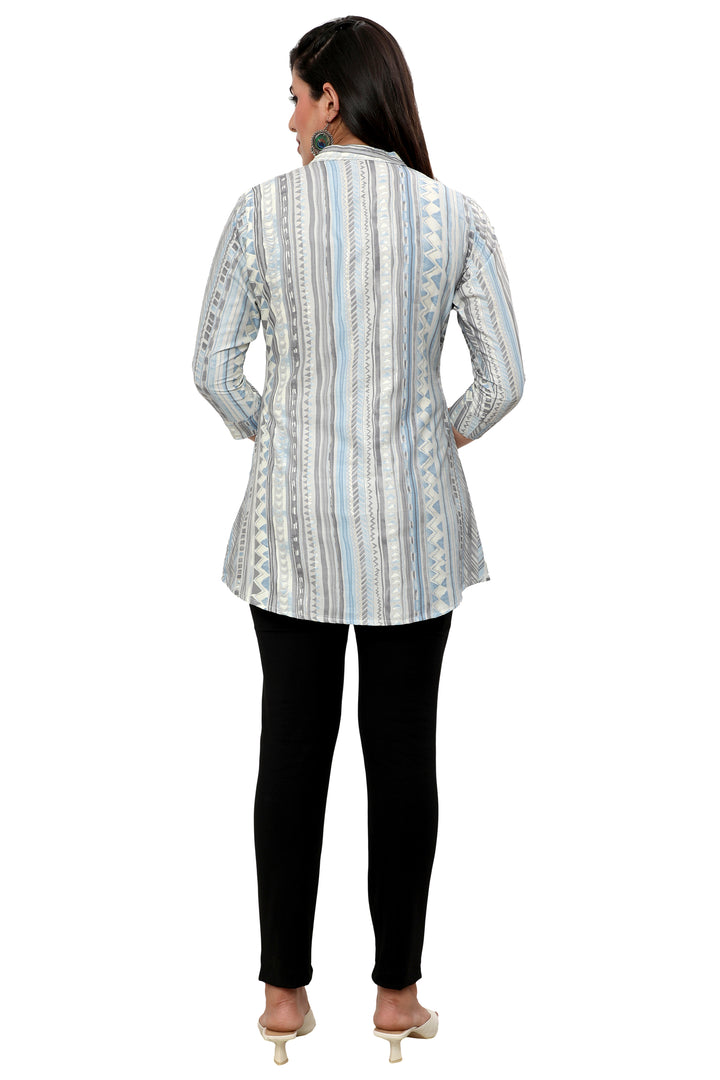 Grey short cotton kurtis for women
