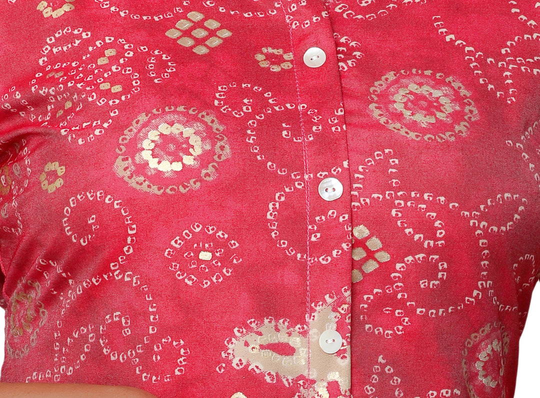 Red short cotton kurtis for women