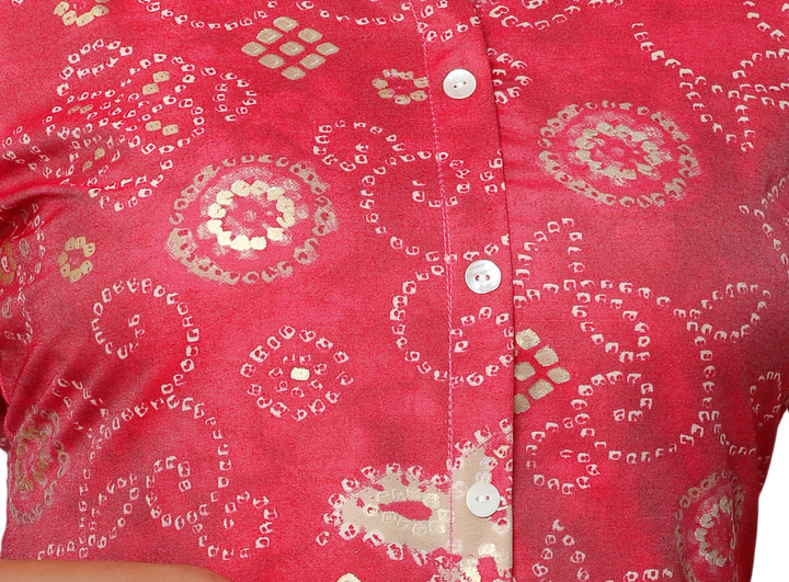 Red short cotton kurtis for women