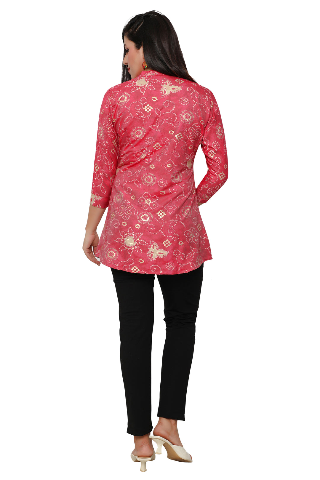 Red short cotton kurtis for women