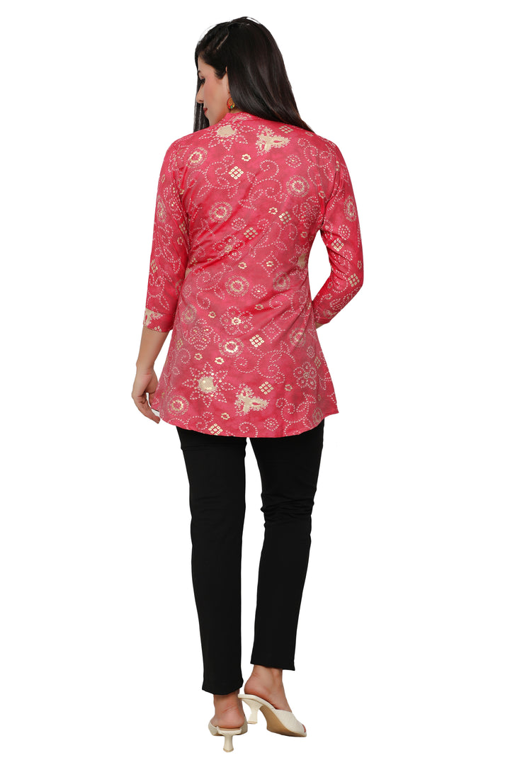 Red short cotton kurtis for women