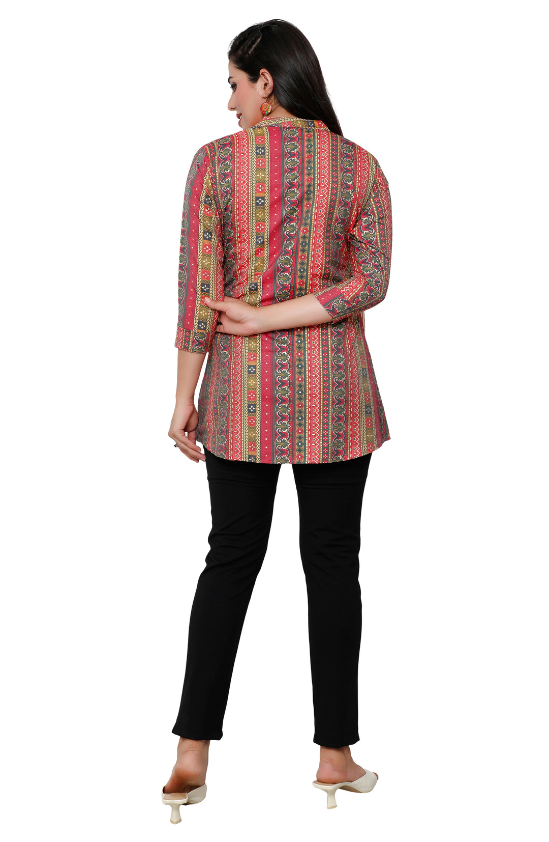 Multicolor short cotton kurtis for women