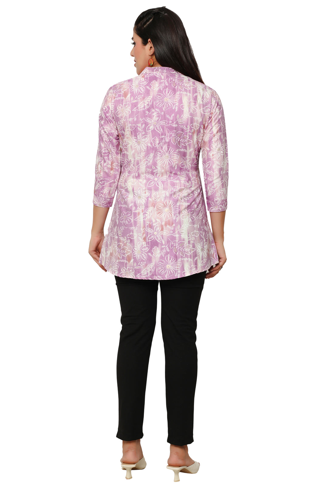 Purple short cotton kurtis for women