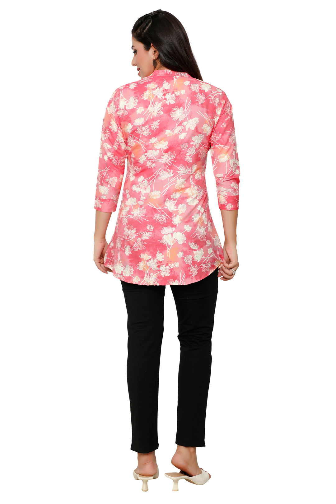 Pink short cotton kurtis for women