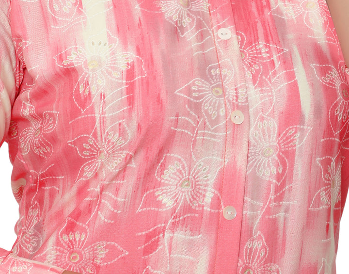 Pink short cotton kurtis for women