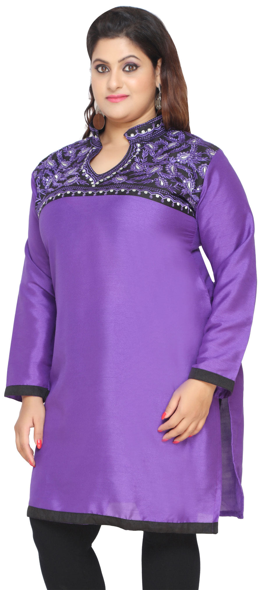 Purple plus size kurta