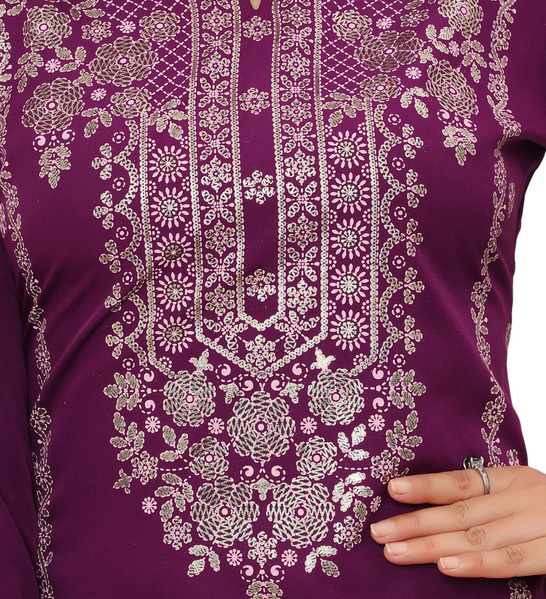 Purple long indian kurtis for women