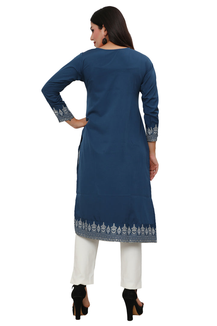Blue long indian kurtis for women