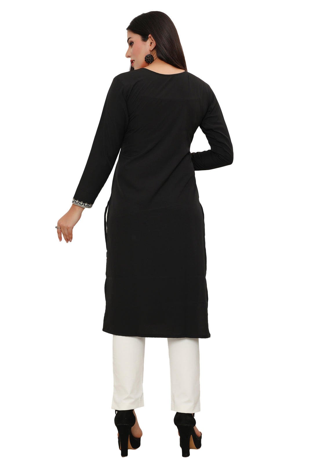 Black long indian kurtis for women