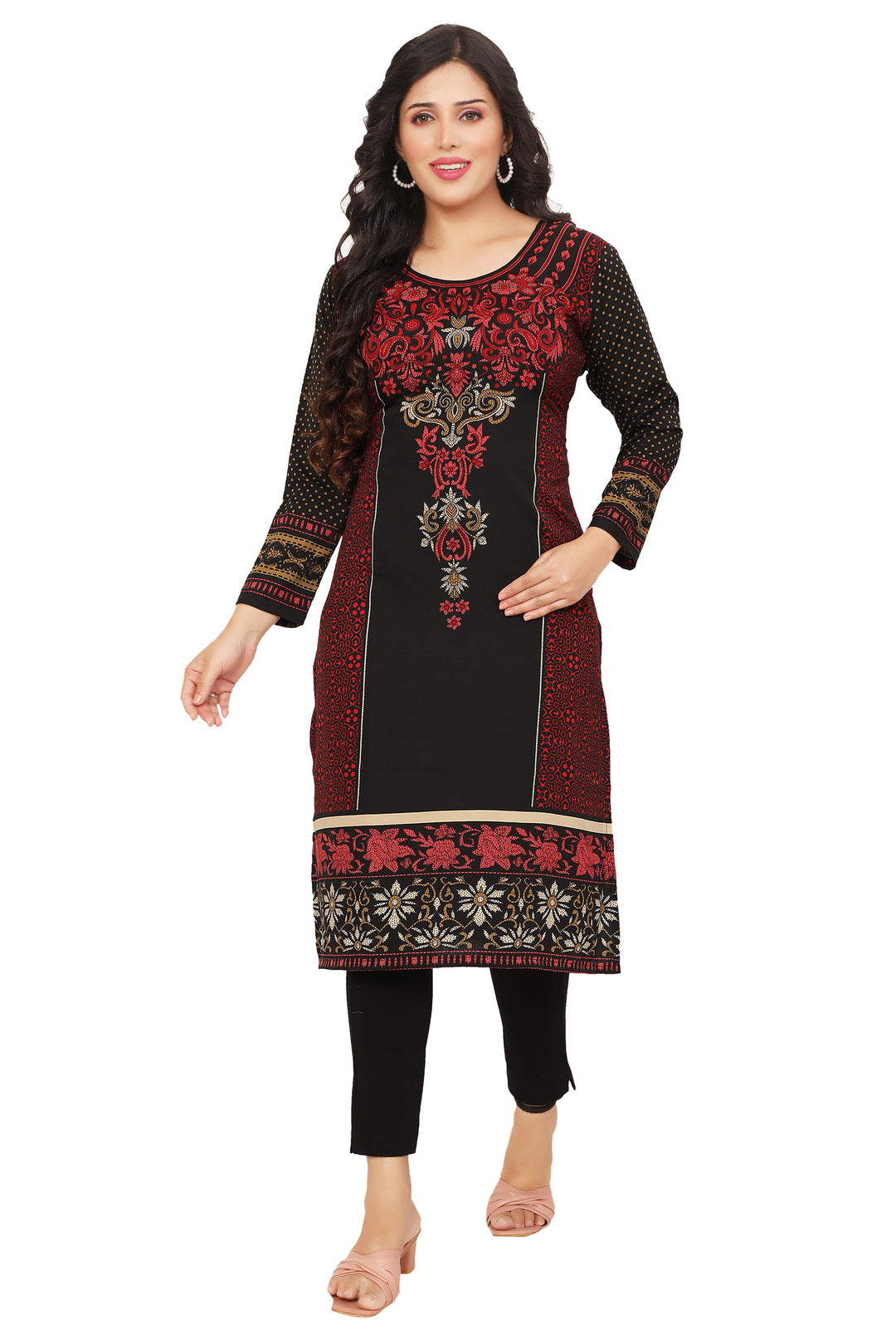 Maroon long kurti for women