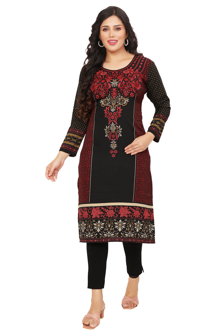 Maroon long kurti for women