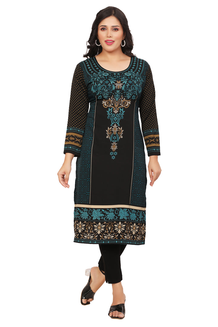 Green long kurti for women