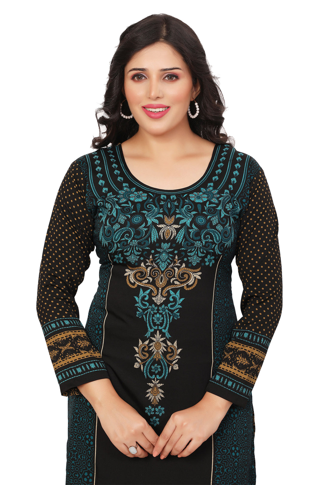 Green long kurti for women