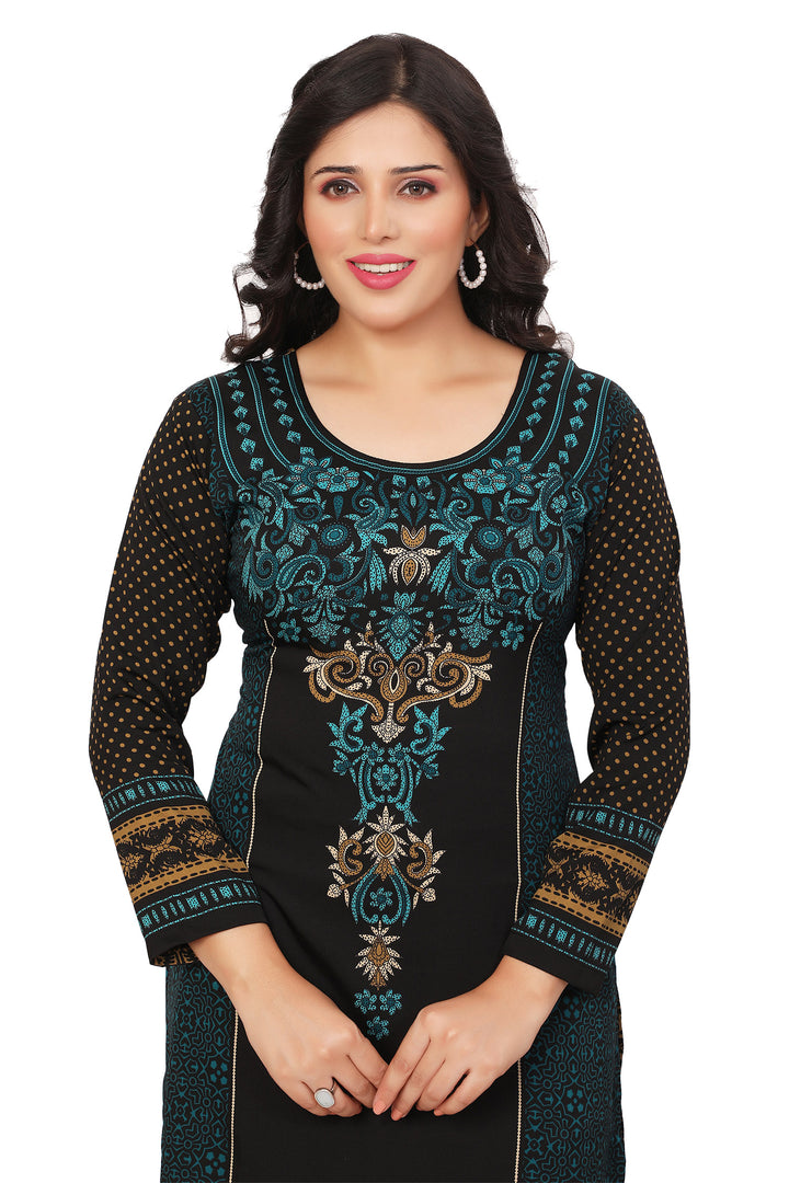 Green long kurti for women