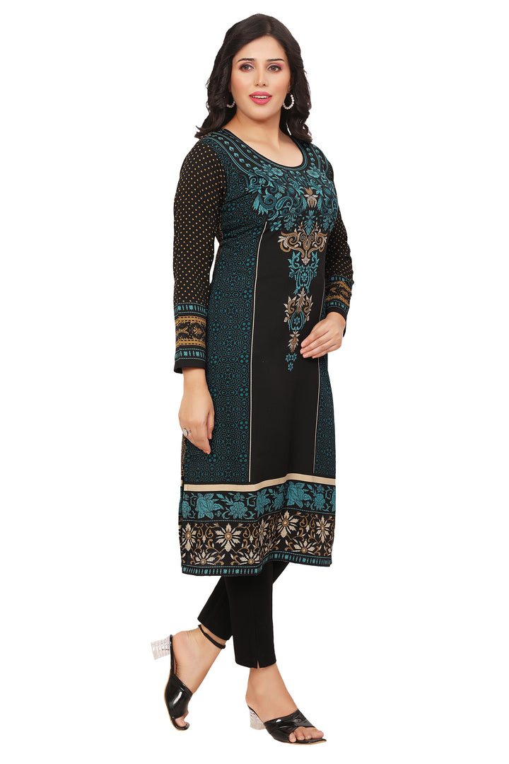Green long kurti for women