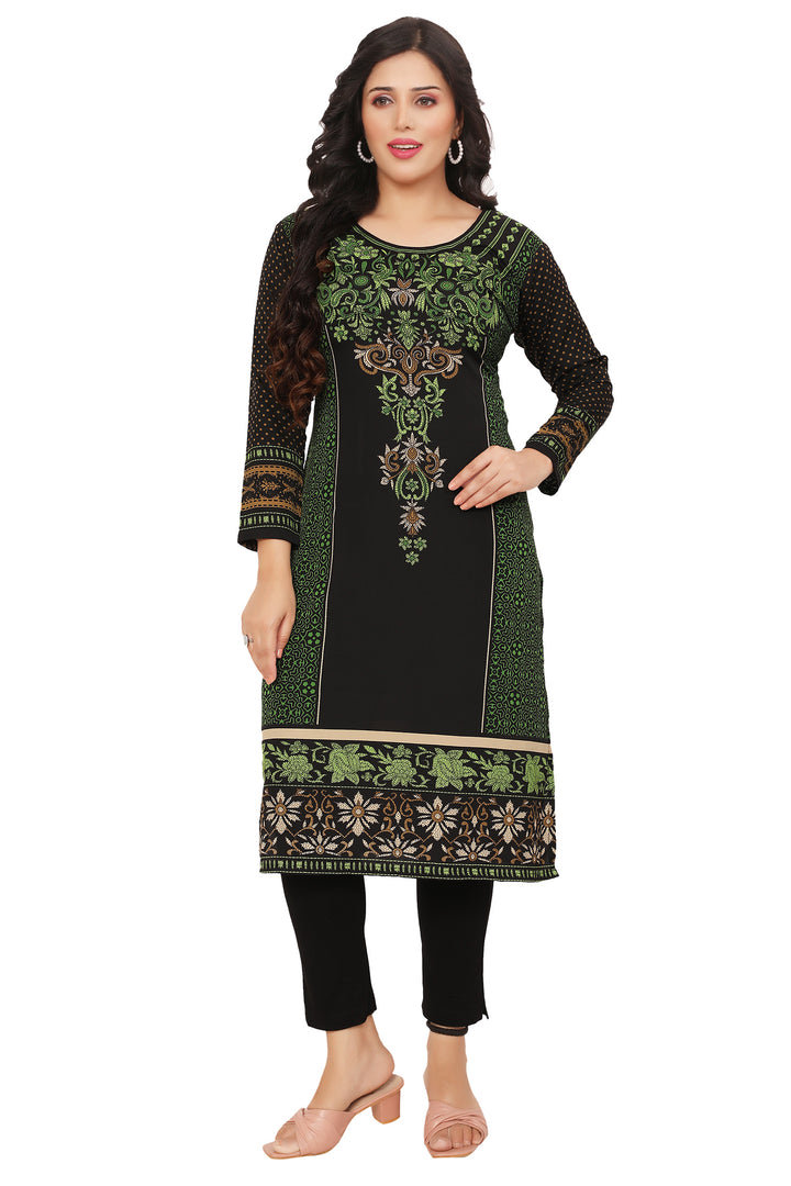 Green long kurti for women