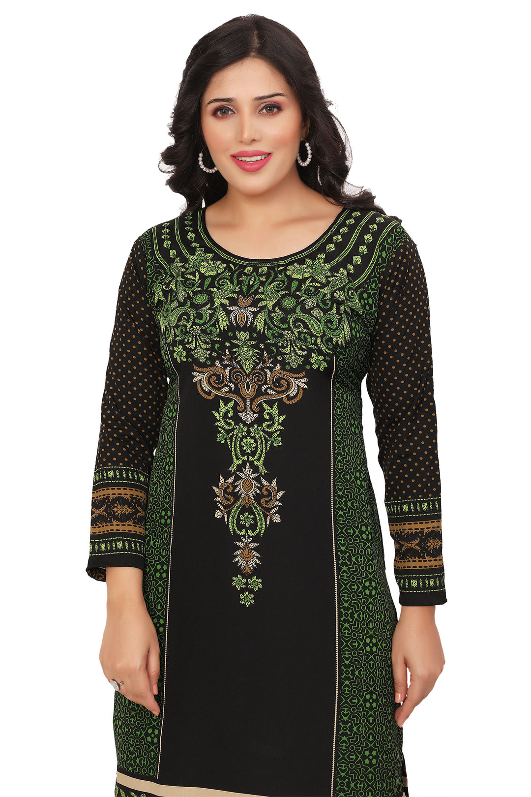 Green long kurti for women