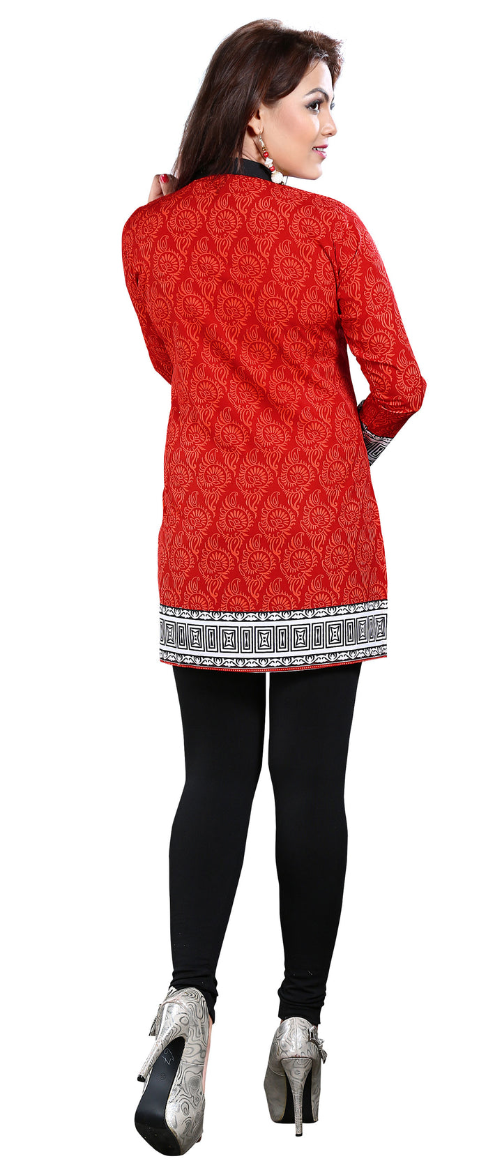 Red short kurti for women