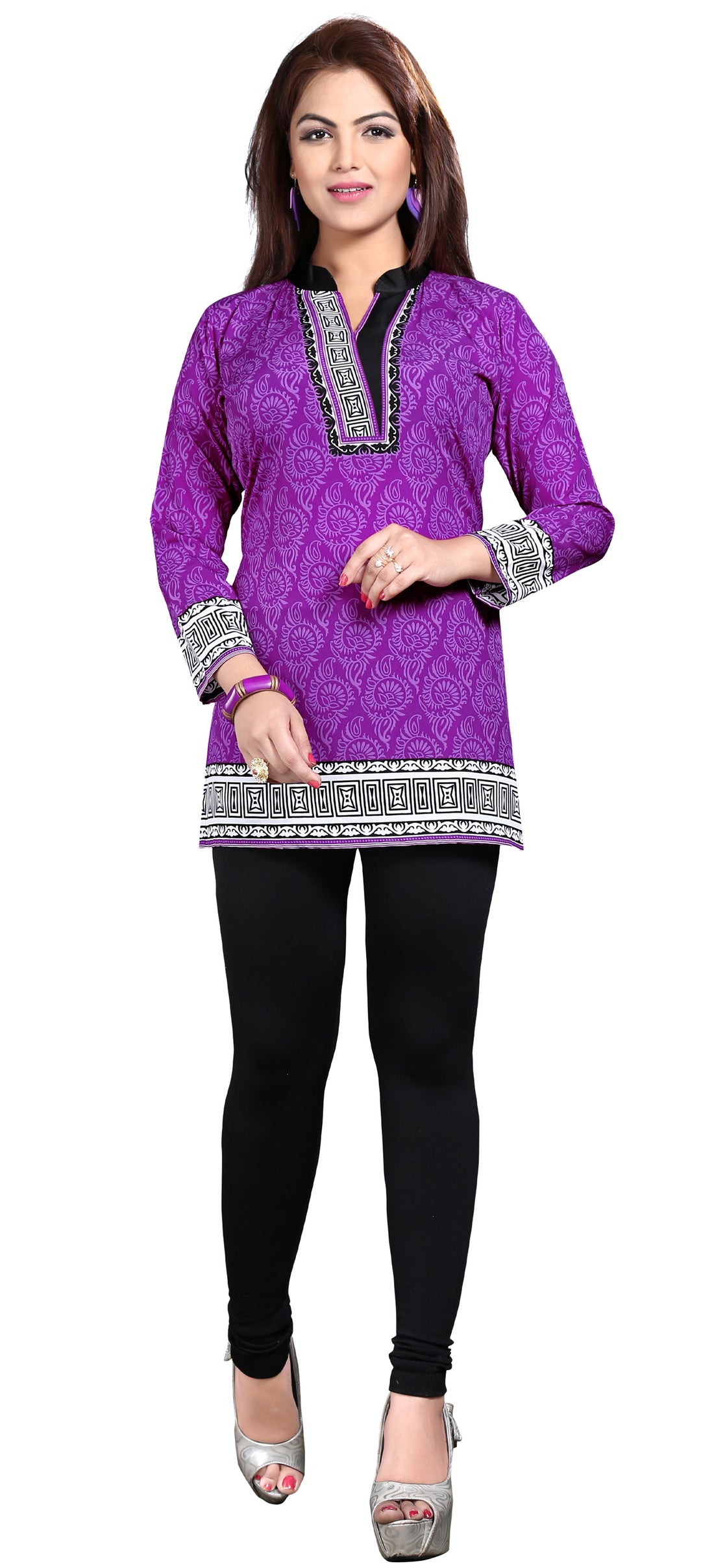 Purple short kurti for women