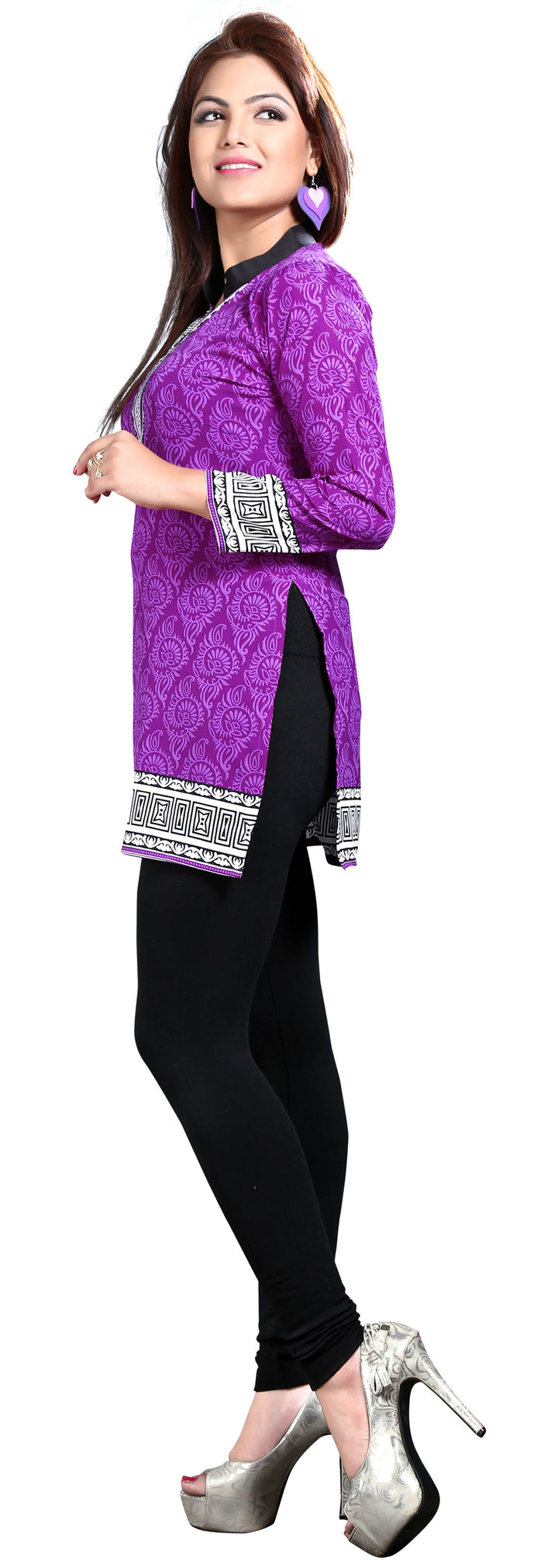 Purple short kurti for women