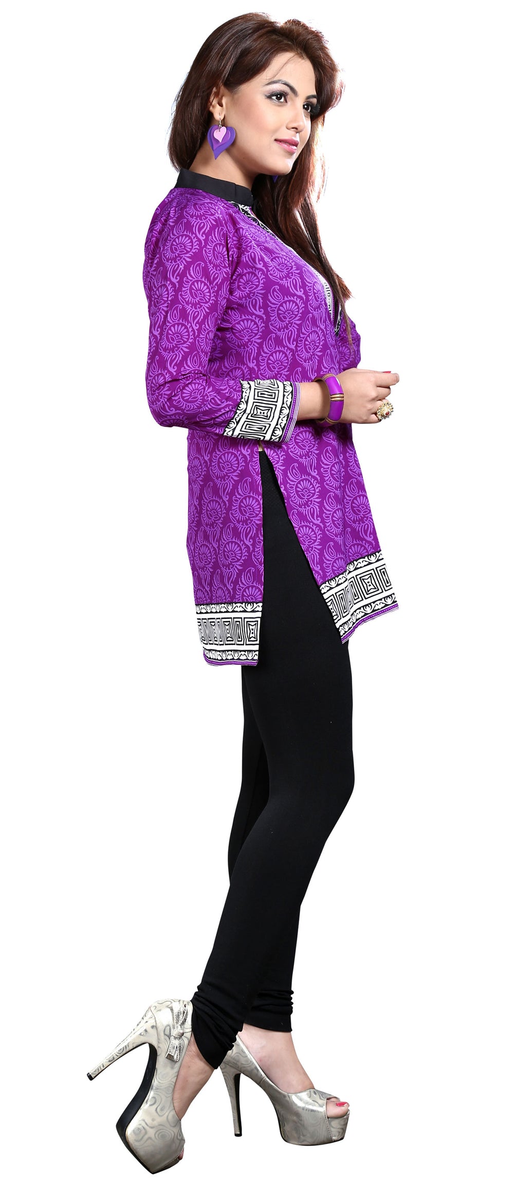 Purple short kurti for women