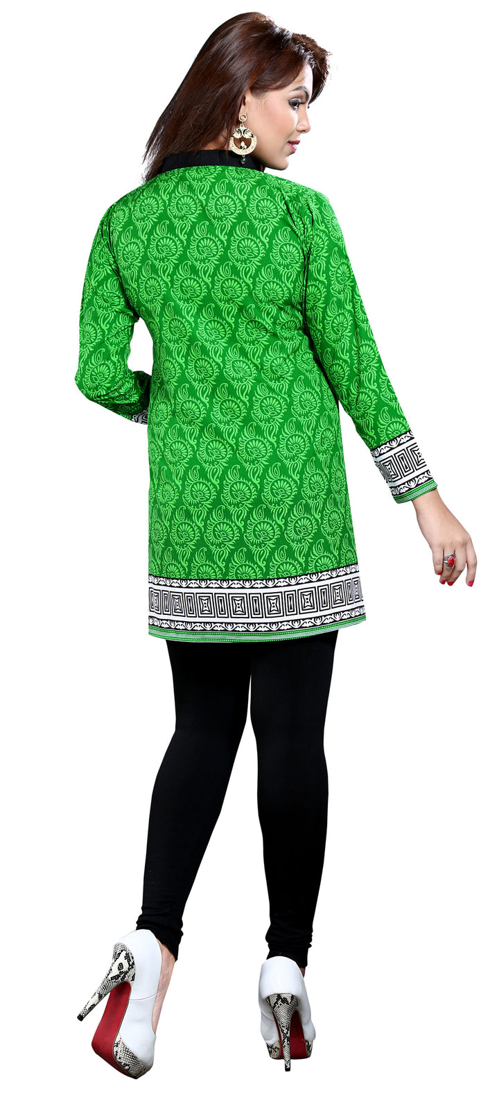 Green short kurti for women