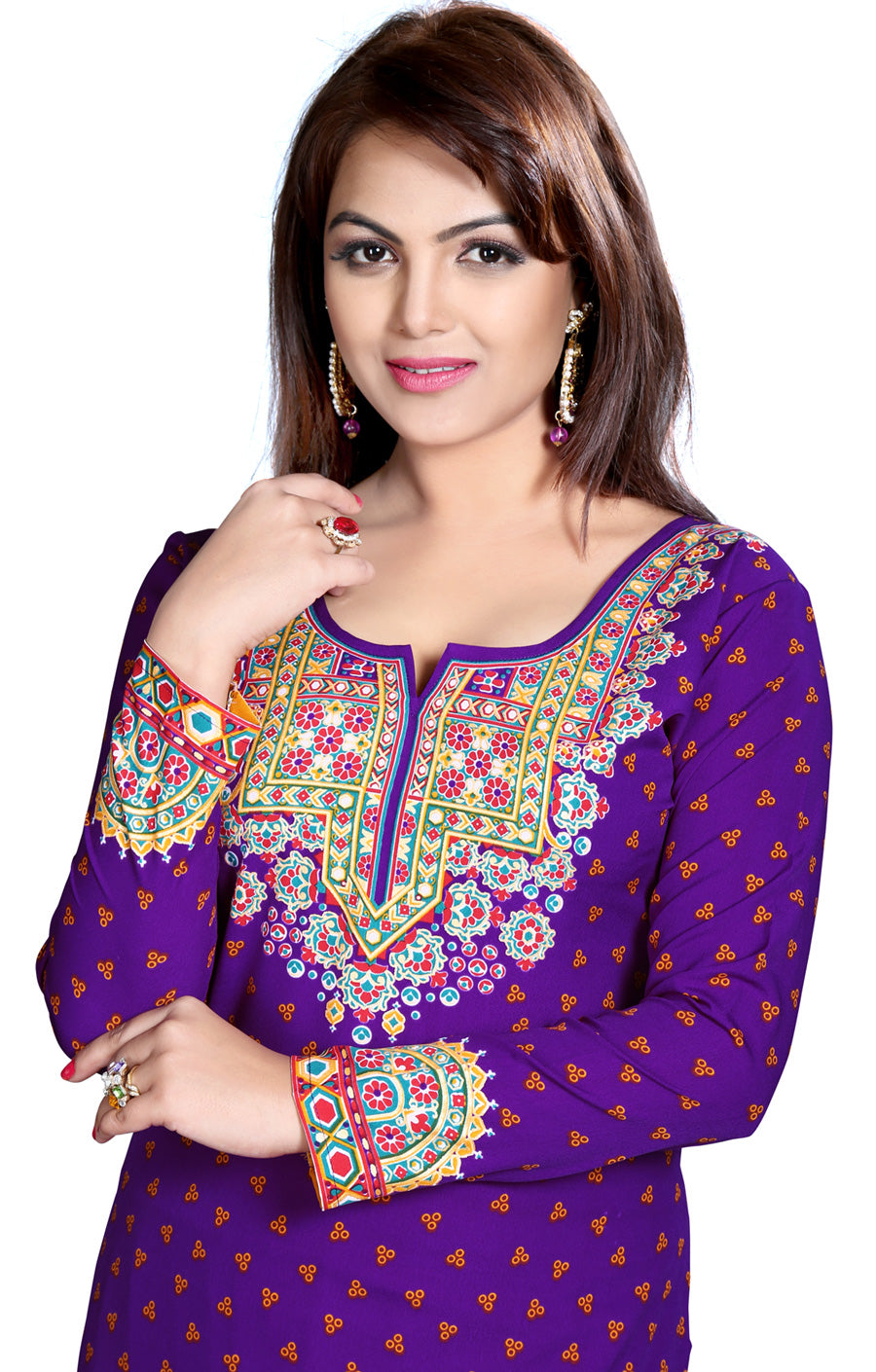 Purple short kurta from India