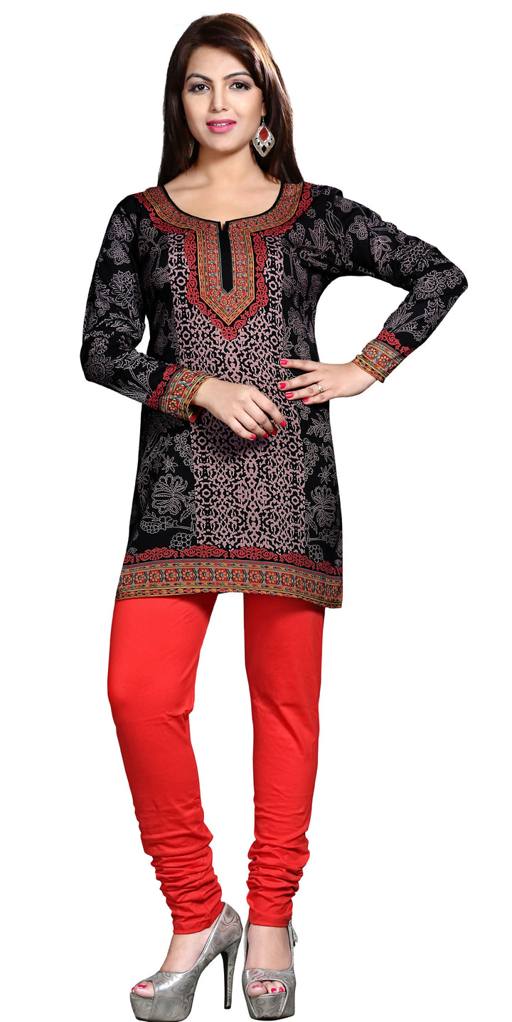 Black short kurta for women