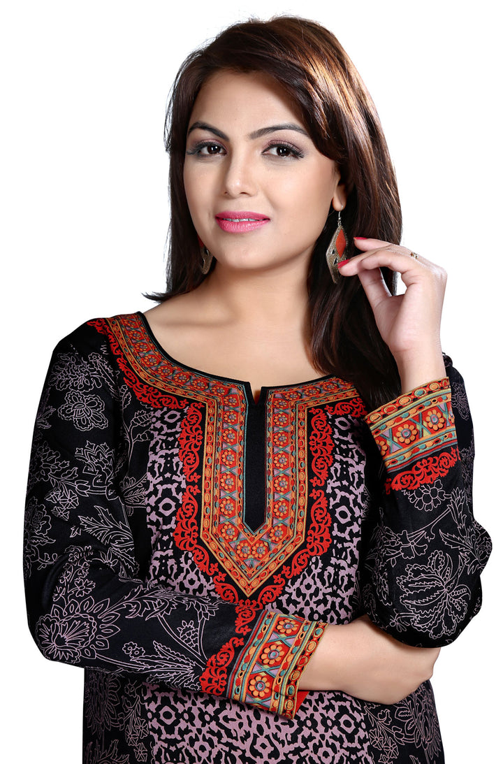 Black short kurta for women