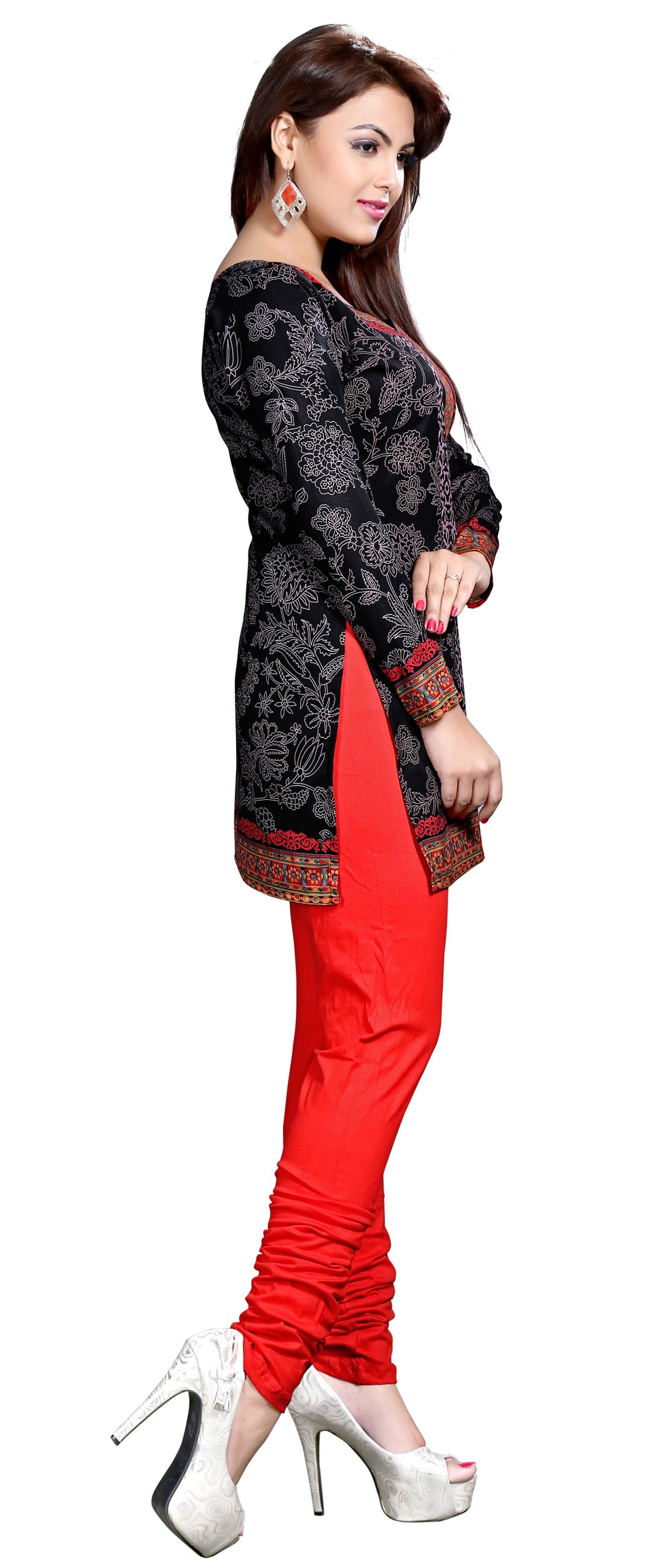 Black short kurta for women