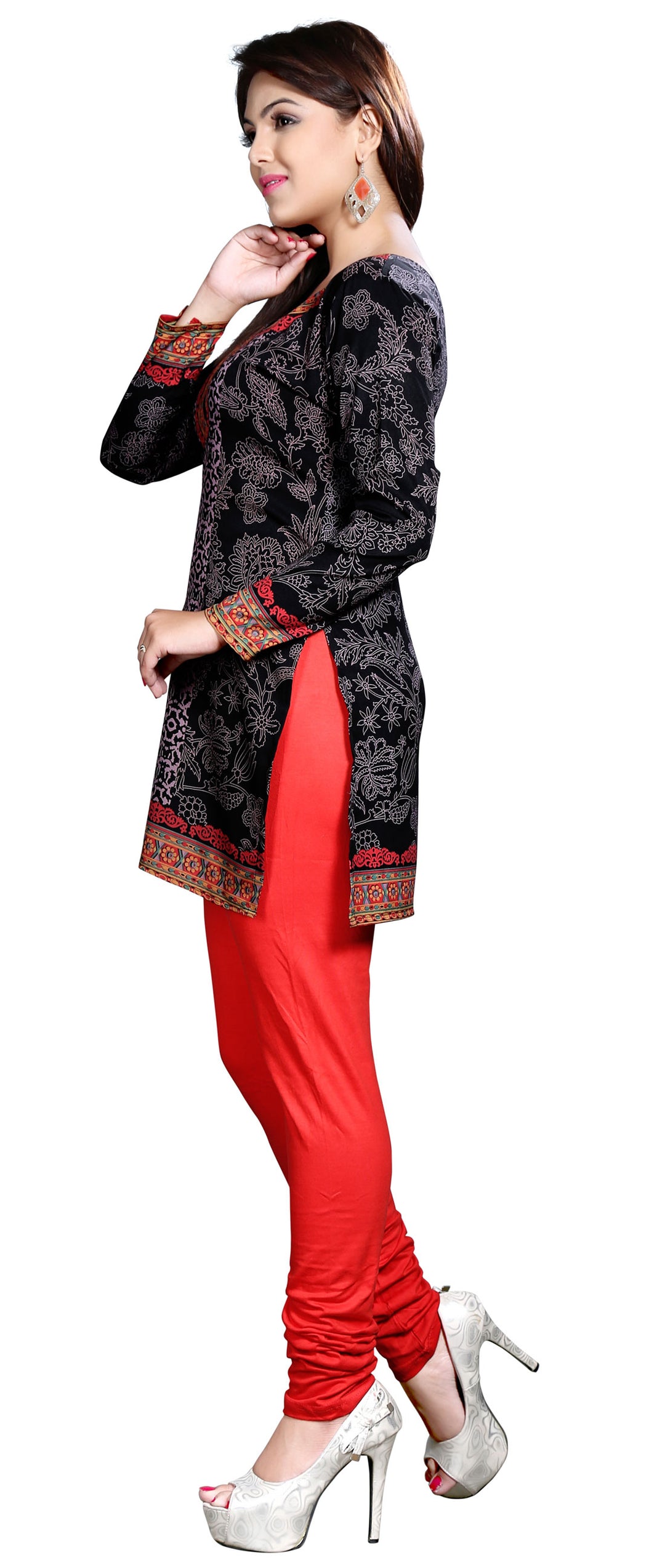 Black short kurta for women
