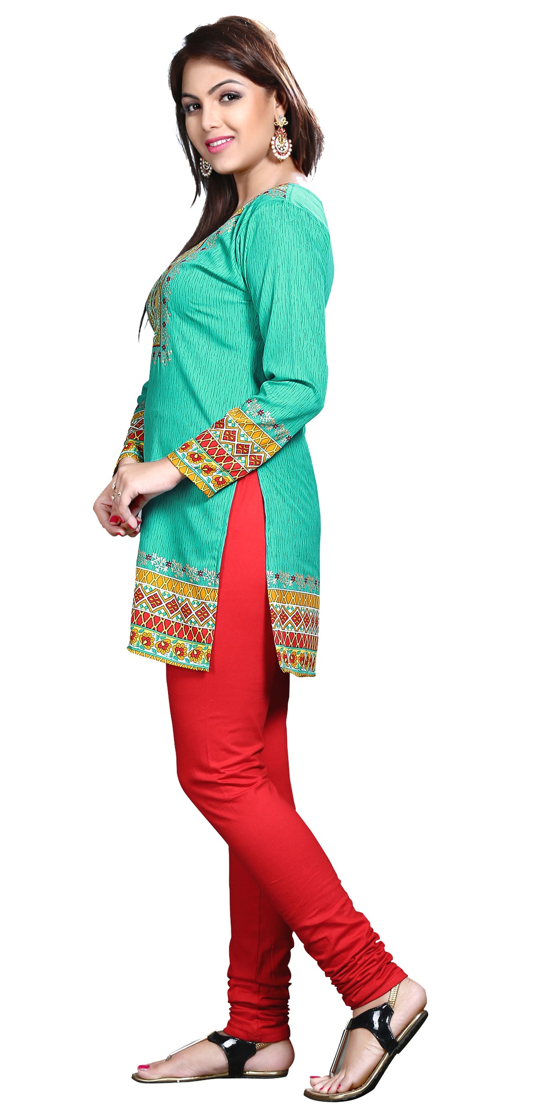 Green indian kurta for women