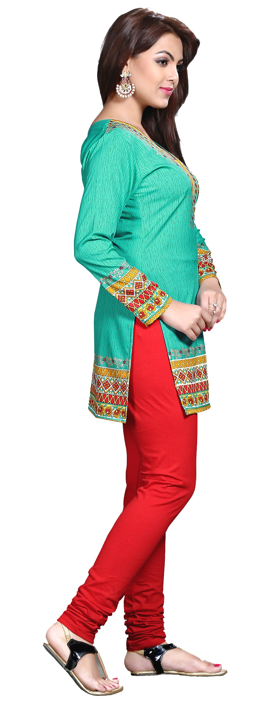 Green indian kurta for women