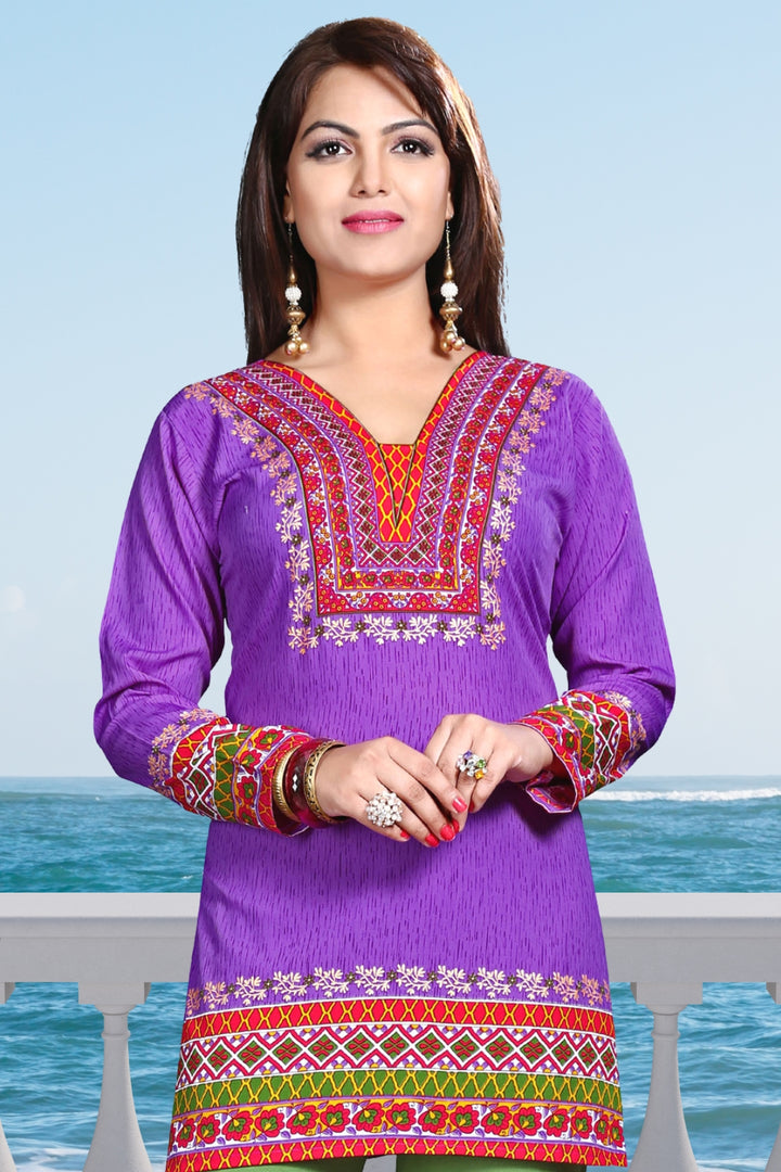 Elegant Purple India Kurtis - Stylish Short Kurti for Women