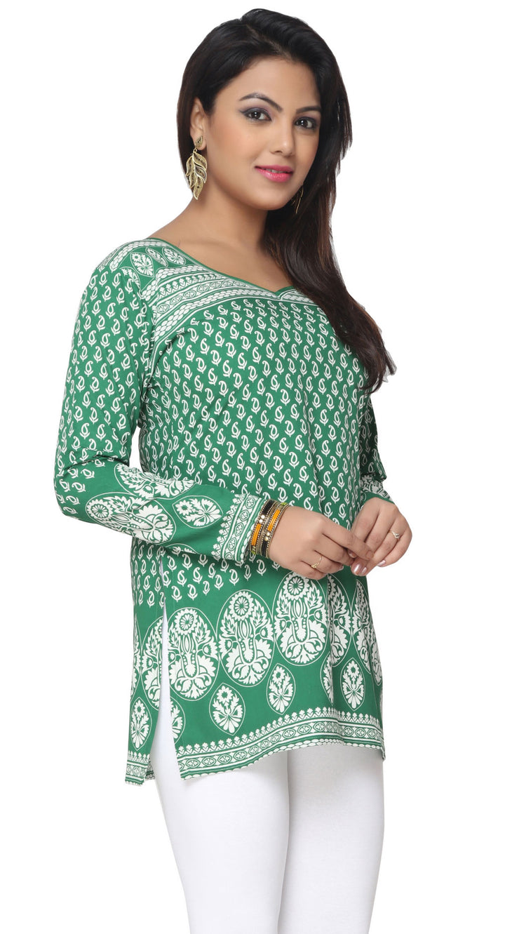 Green Indian kurtis for women