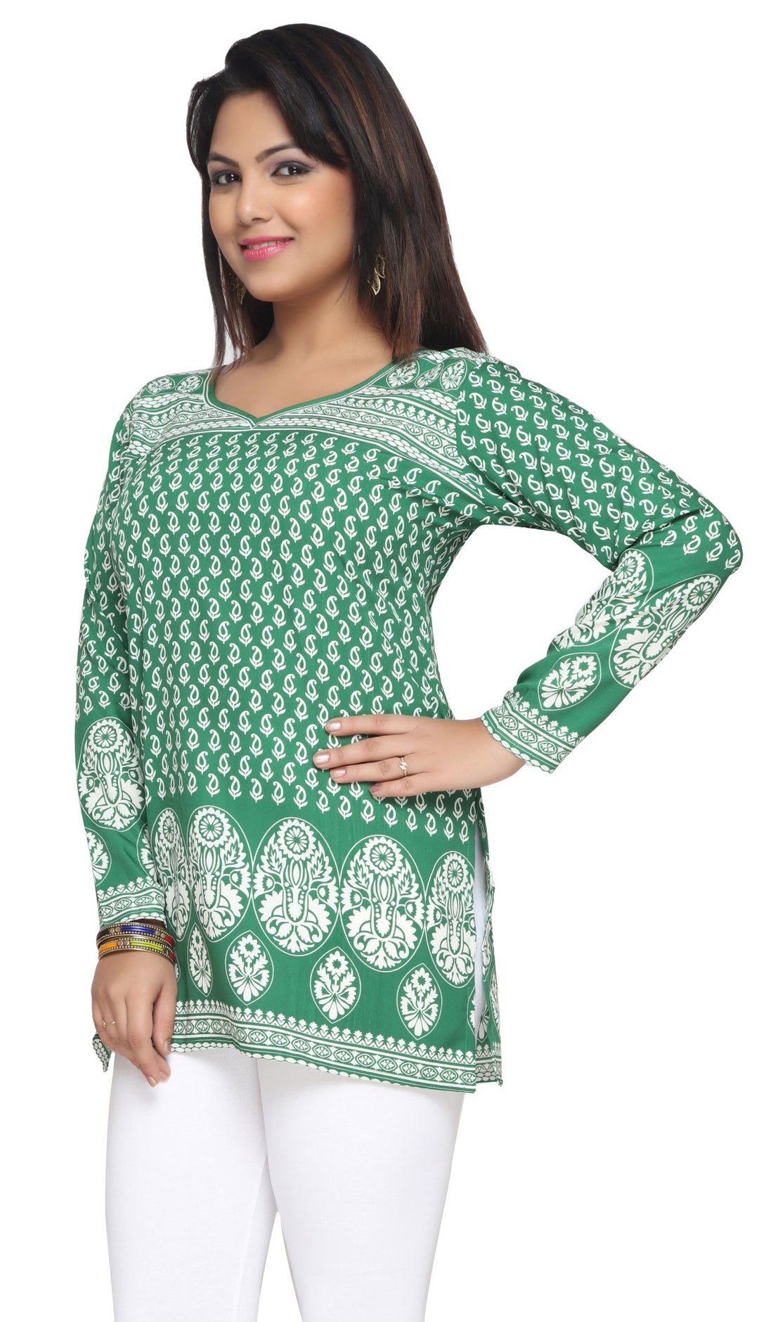 Green Indian kurtis for women