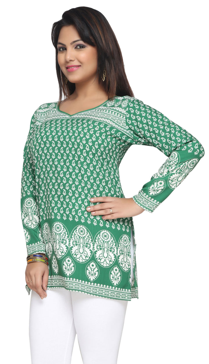 Green Indian kurtis for women
