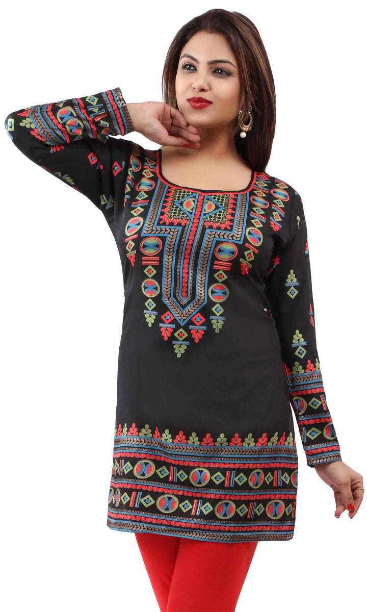 Black short kurtis indian style