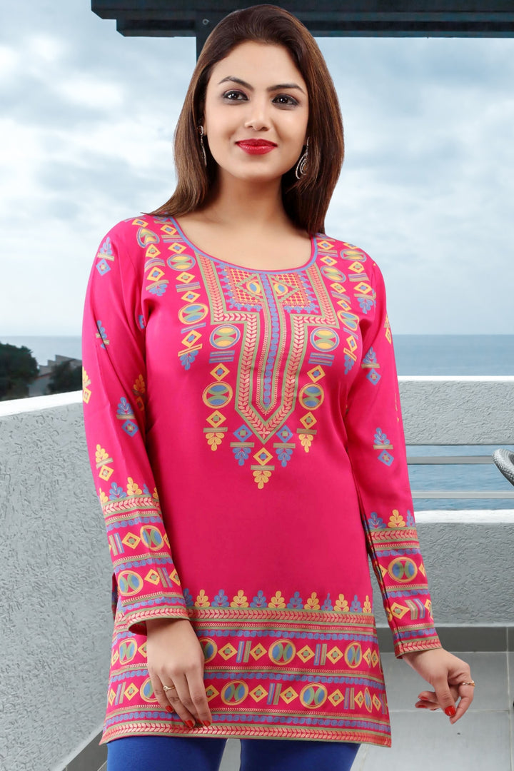 Vibrant Pink Kurti for Women Stylish Kurti Tops for Ladies