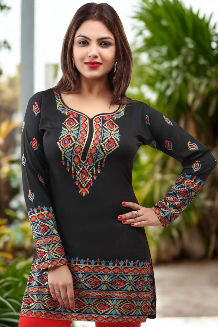 Elegant Black Kurti for Women - Stylish Kurta Tops for Ladies