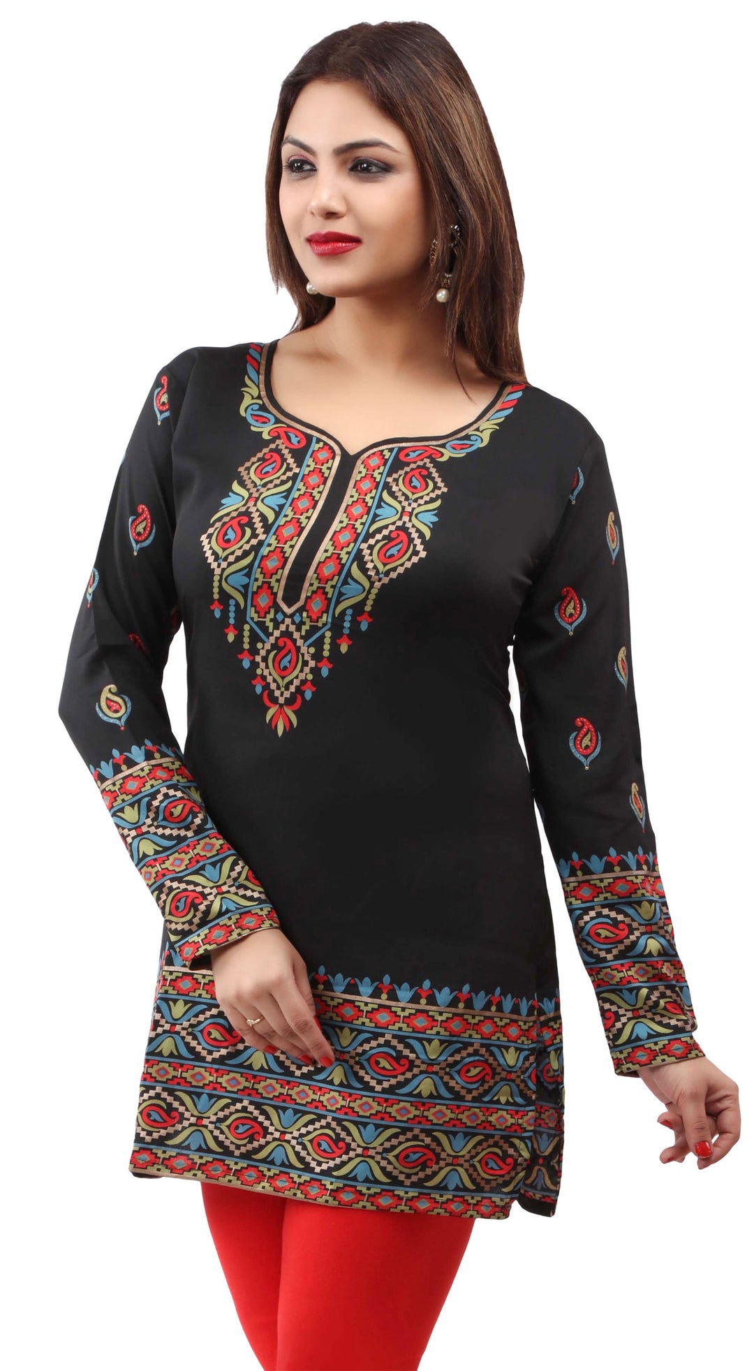 Black indian kurtis for women
