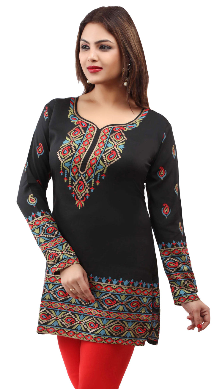 Black indian kurtis for women