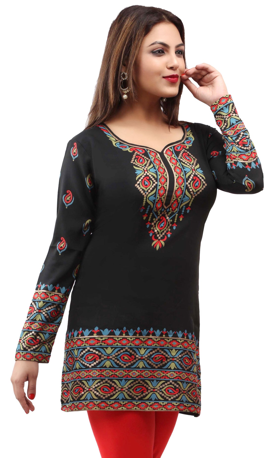 Black indian kurtis for women