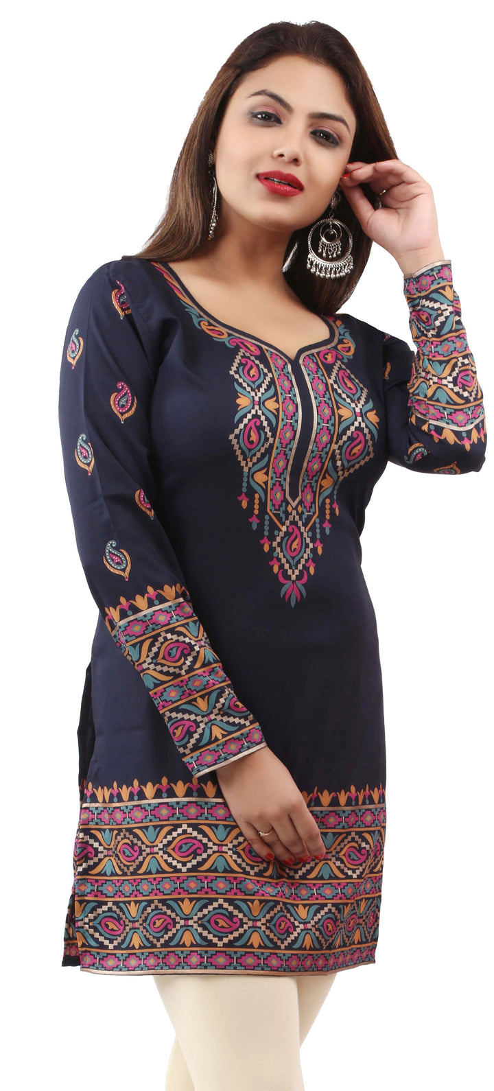 Blue indian kurtis for women