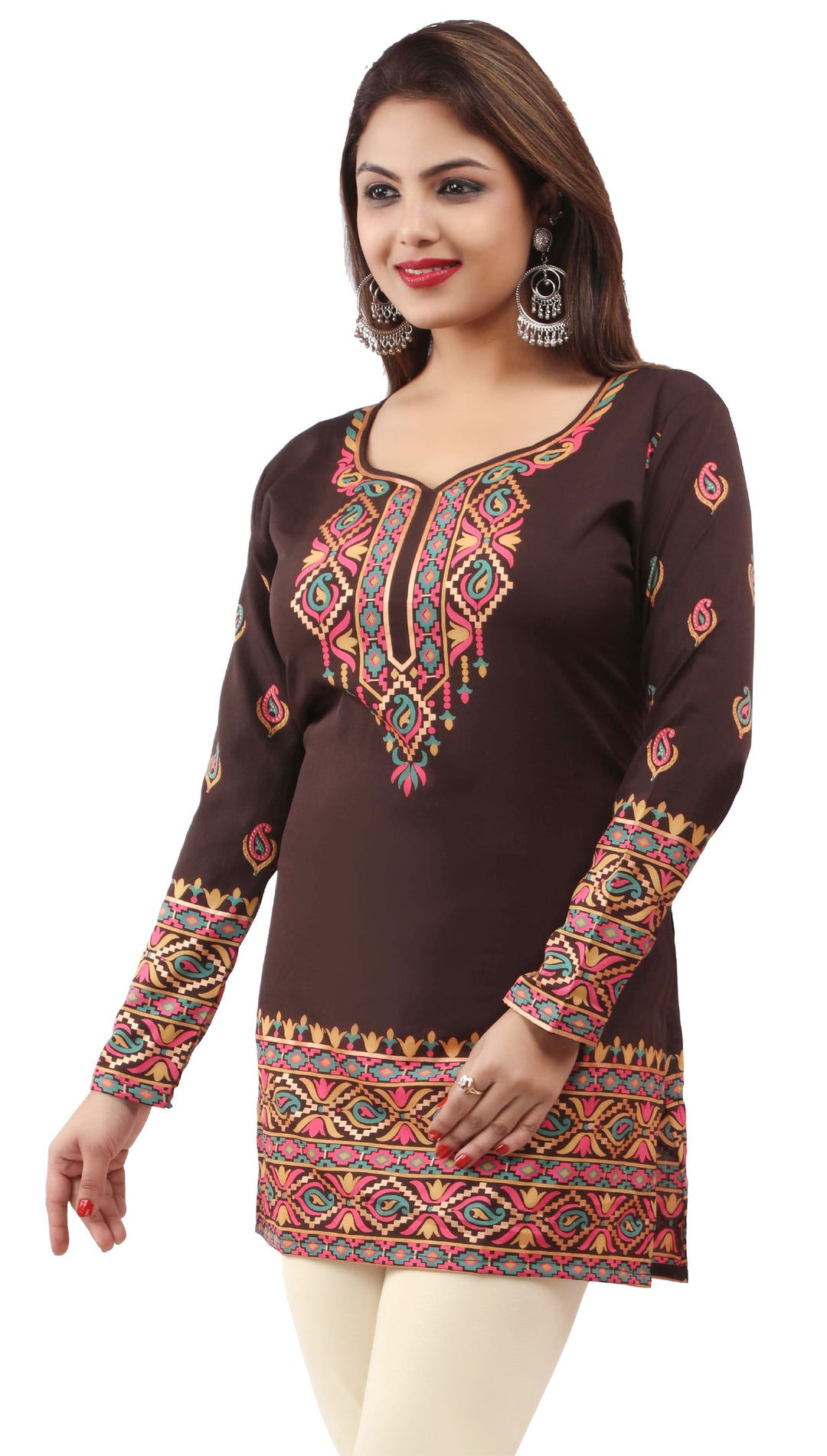 Brown indian kurtis for women