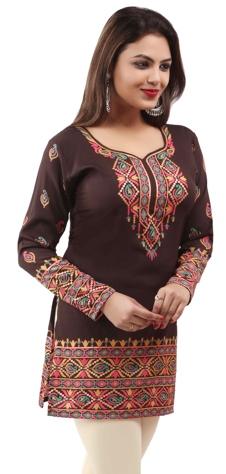 Brown indian kurtis for women