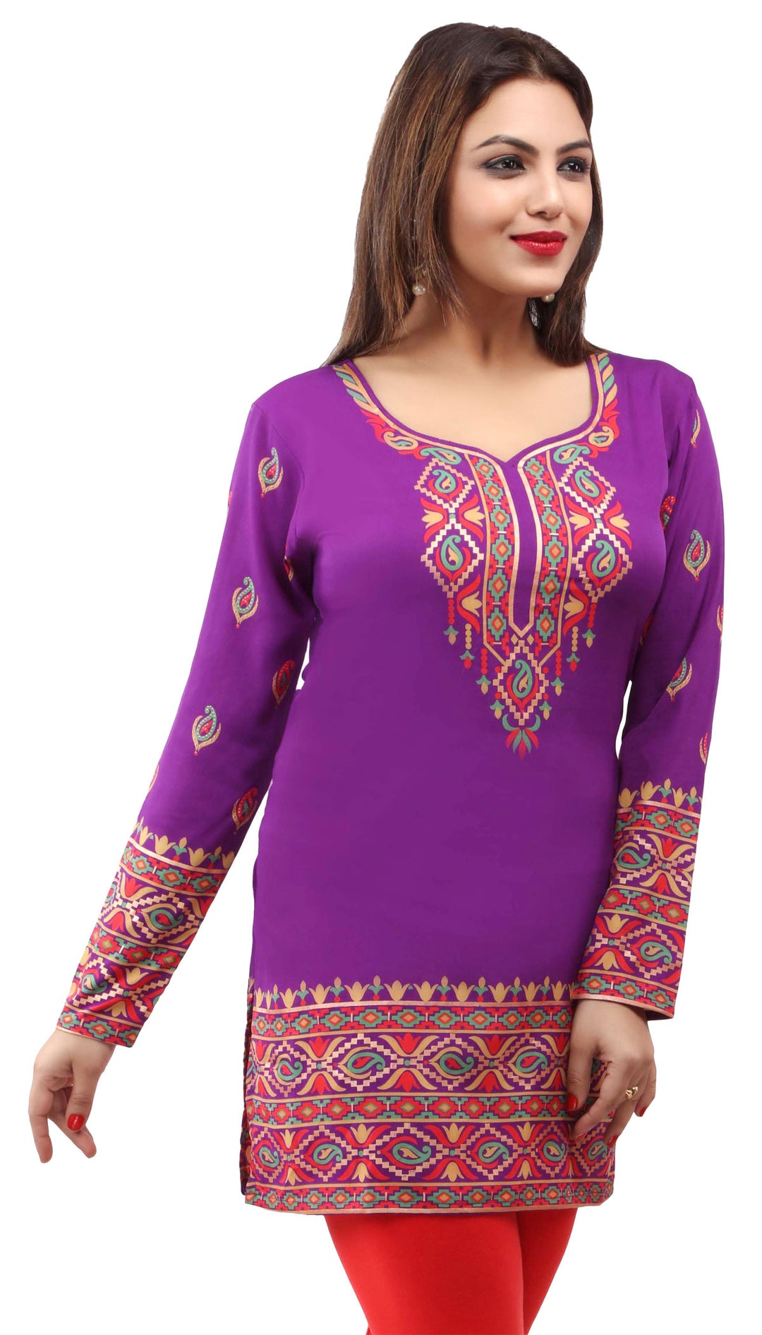 Magenta indian kurtis for women